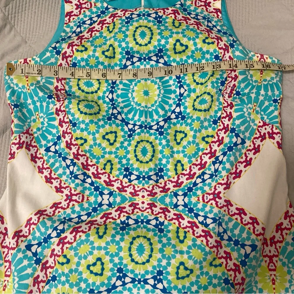 London Times Paisley Geometric Dress Sleeveless Cotton blend multicolor Size 4 - Picture 11 of 13